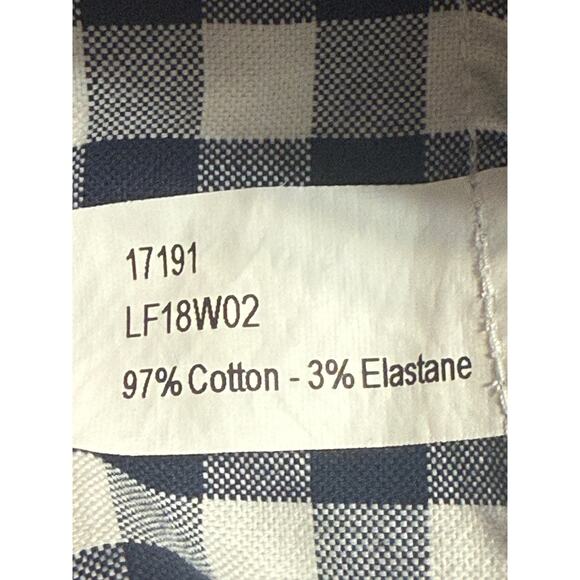 Women's Peter Millar Navy Checked Button Down Shirt, Size L - Picture 6 of 6